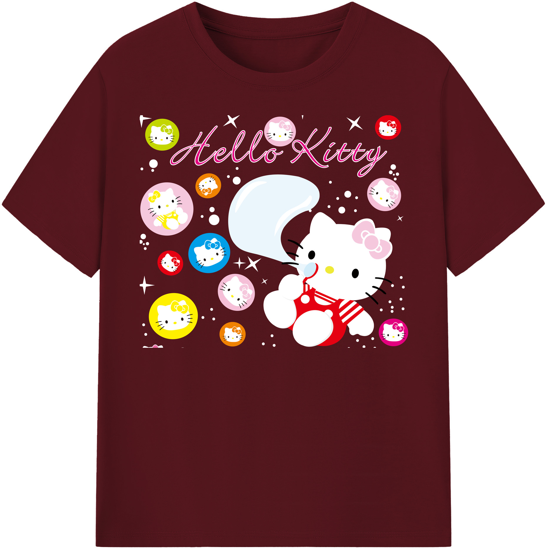 （画像用） Hello Kitty ハローキティ 綿100％半袖Tシャツ（フロントプリント）